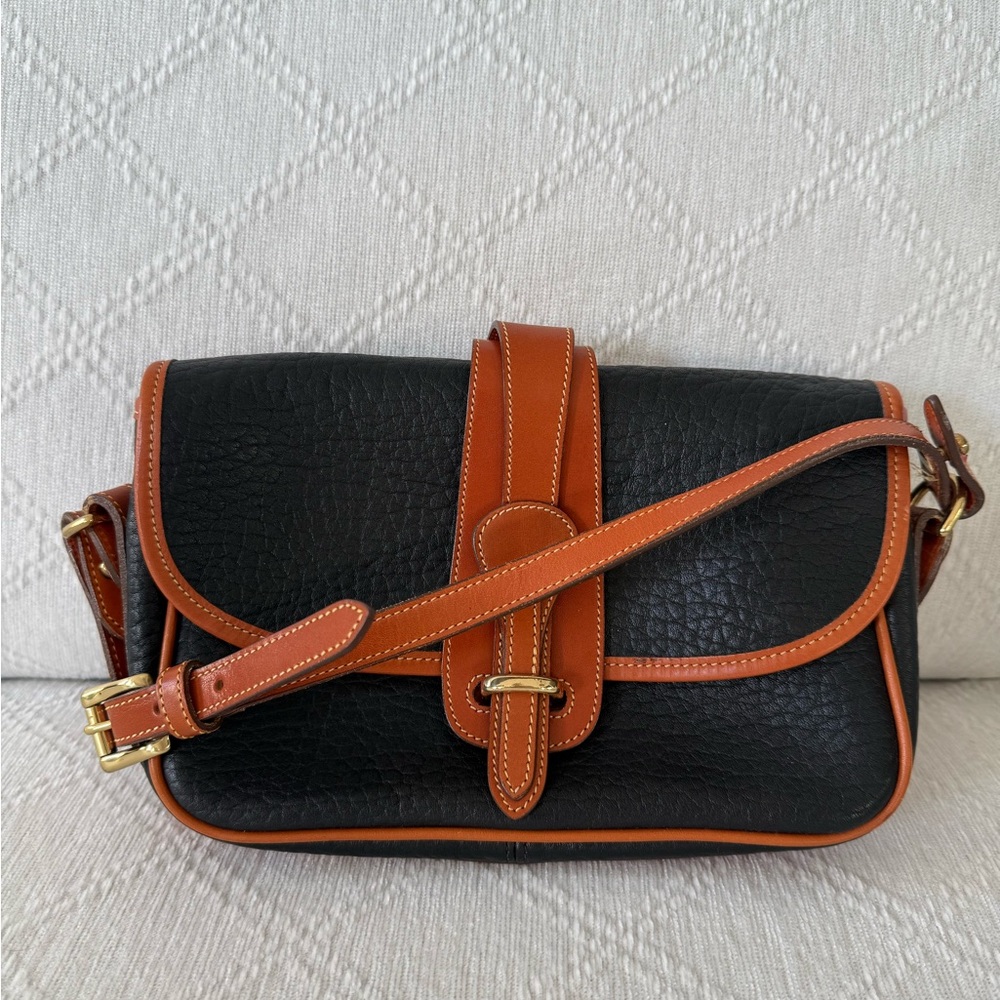 Vintage Dooney & Bourke Black and Tan Leather Bag